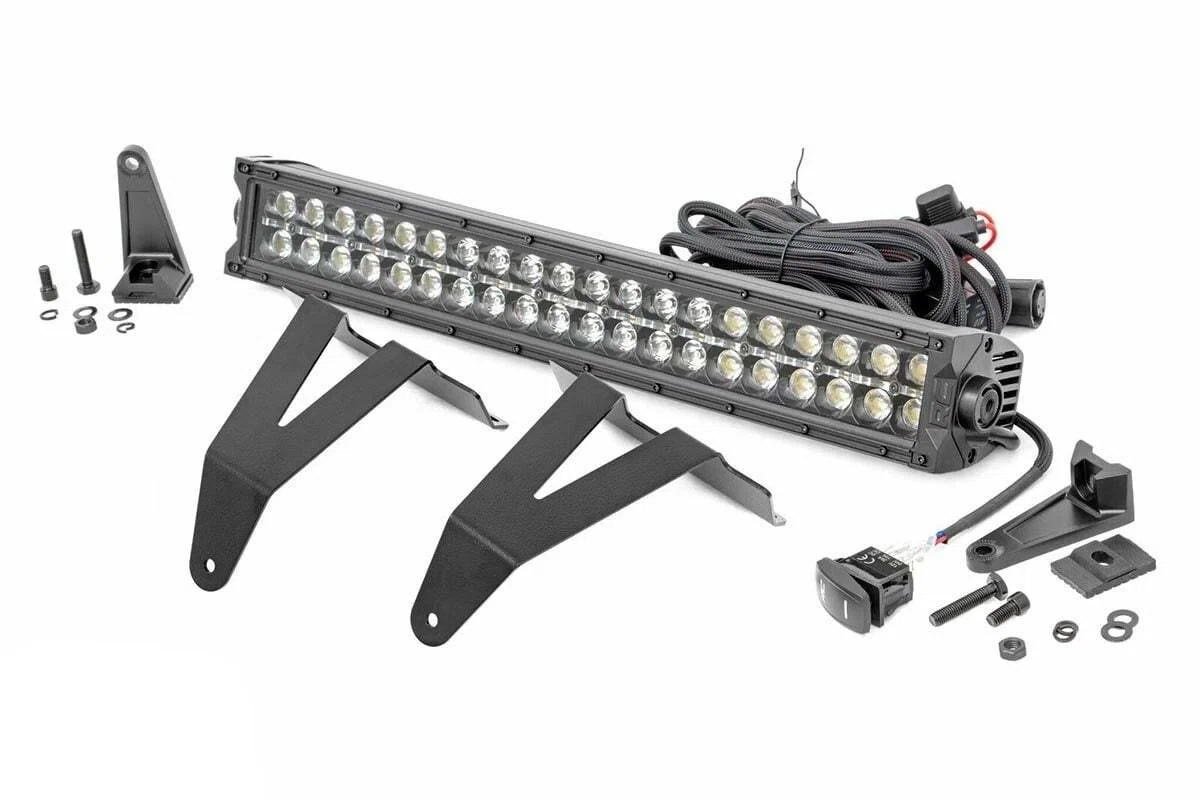 Fits Ram 1500(19-24) LED Light Bumper Mount 20_ Black Dual Row DRL 70779DRLA